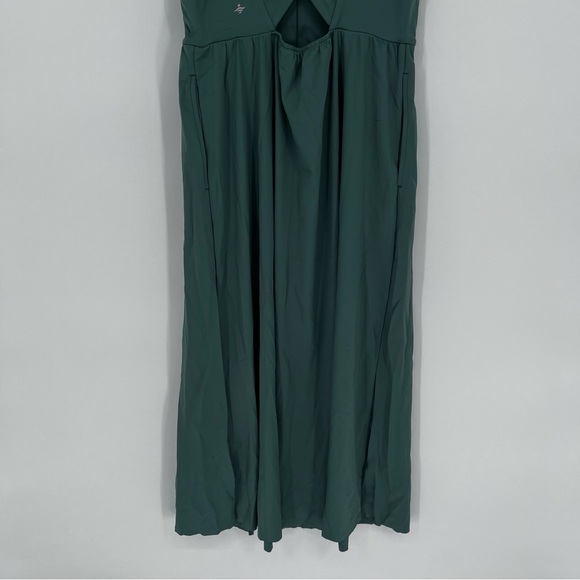 Halara SoftlyZero Airy Padded Midi Dress Blue Spruce Teal Green  - Size S - Picture 10 of 13